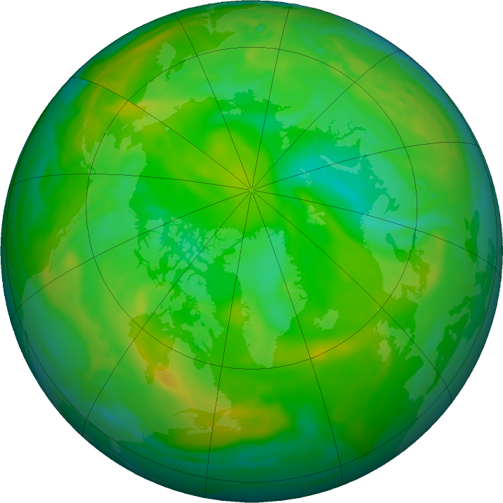 Arctic ozone map for 04 July 2016